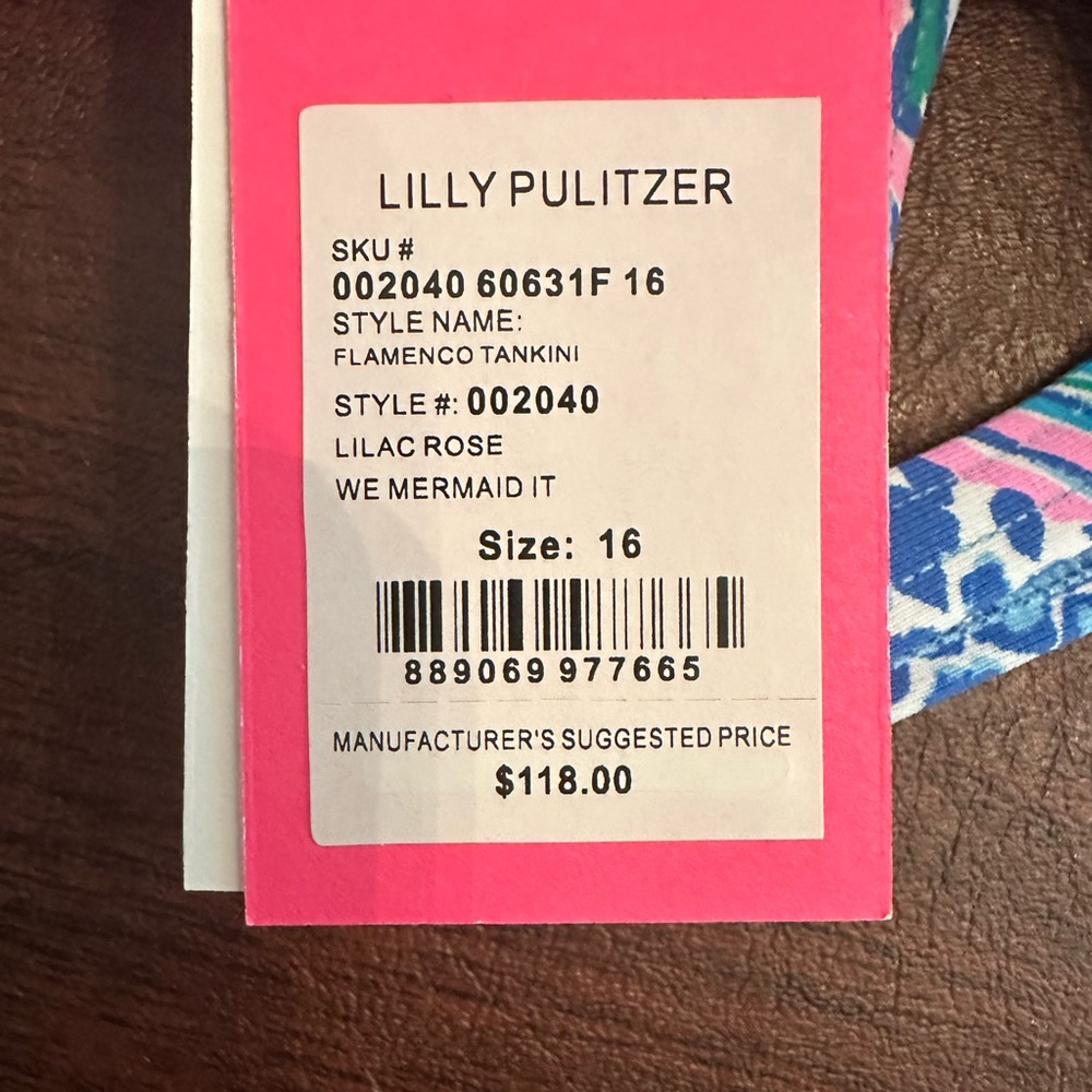 Lilly Pulitzer bathing suit tankini, size 16, new with tags